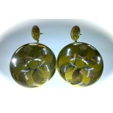 Round Yellow & Silver Earrings